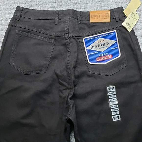 Vintage Ruff Hewn Denim Jeans Womens Size 16 Black Cotton High Rise Solid New - Picture 7 of 11